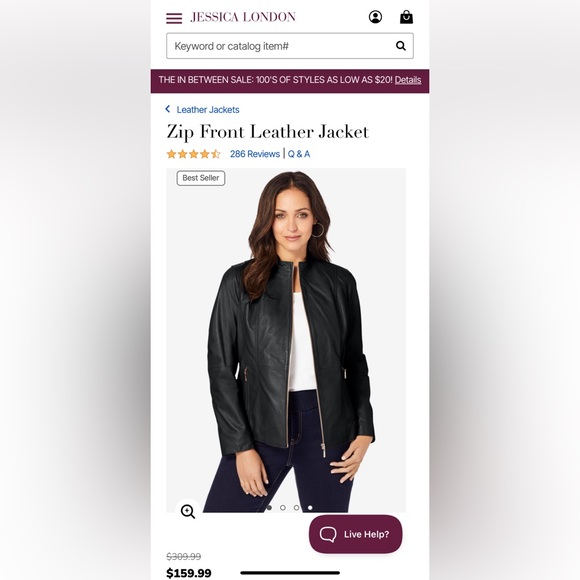 Jessica London front zip leather jacket plus size 16W NWOT Black - Picture 1 of 6